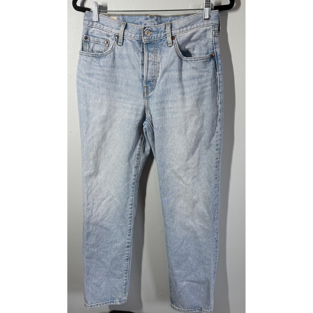 Levis 501 Original Fit Button Fly Jeans Mens 27x30 Light Wash 90s Classic Casual